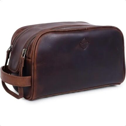 Premium Leather Toiletry Bag - Perfect for Travel